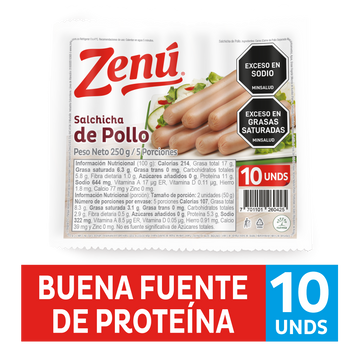SALCHICHA ZENU 250G POLLO