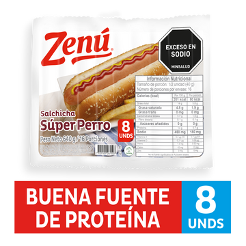 SALCHICHA SUPER PERRO ZENU 640G