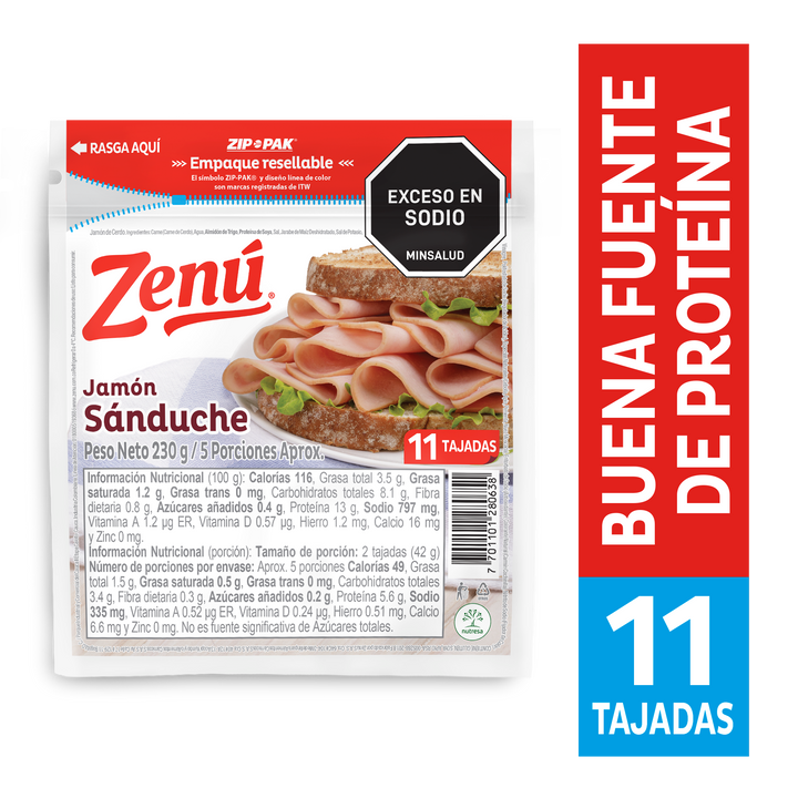 JAMON SANDUCHE ZENU 230G