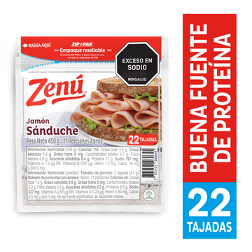 JAMON SANDUCHE ZENU 450G