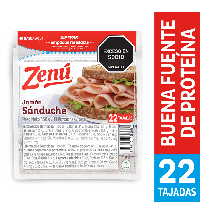 JAMON SANDUCHE ZENU 450G