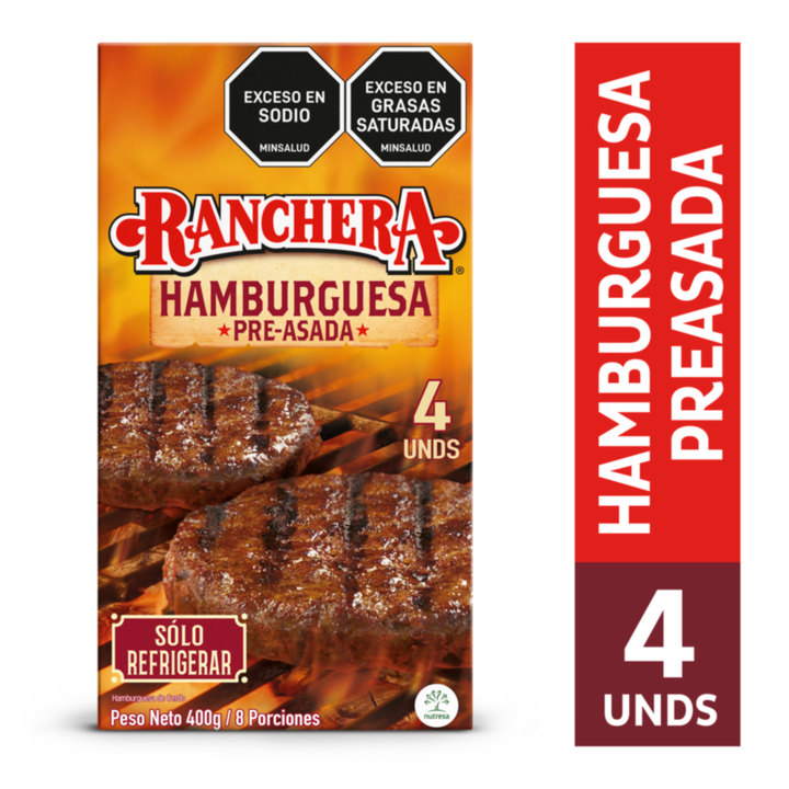 HAMBURGUESA RANCHERA 4U PREASADAS 400G