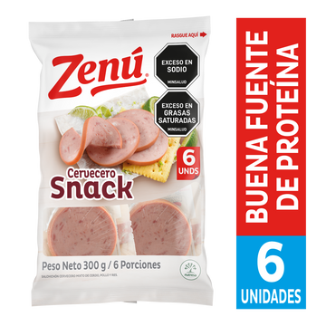 SALCHICHON CERVECERO SNACK ZENU 300G 6U