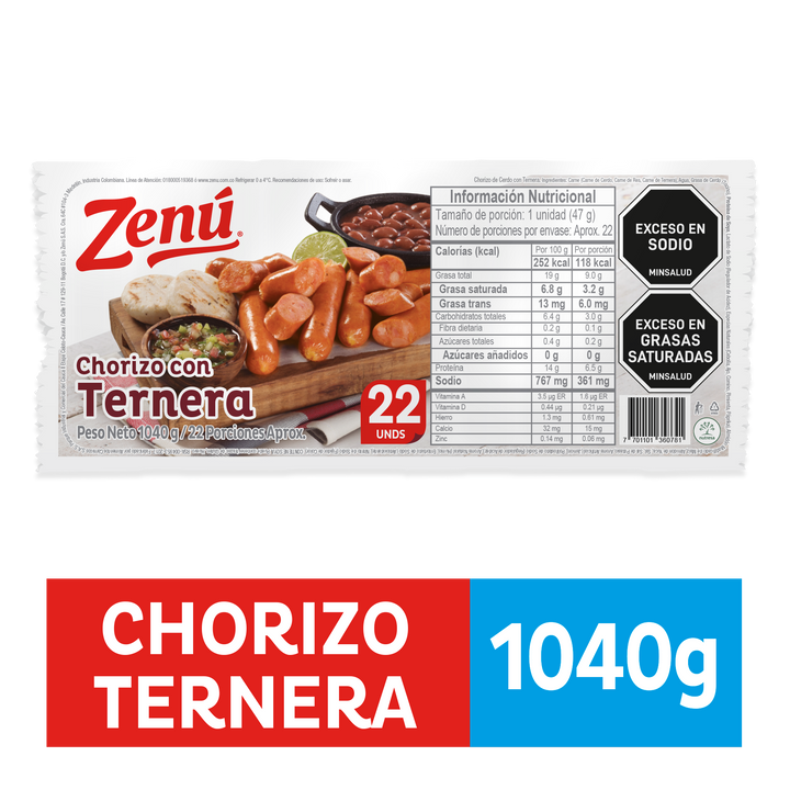 CHORIZO TERNERA ZENU 1040G