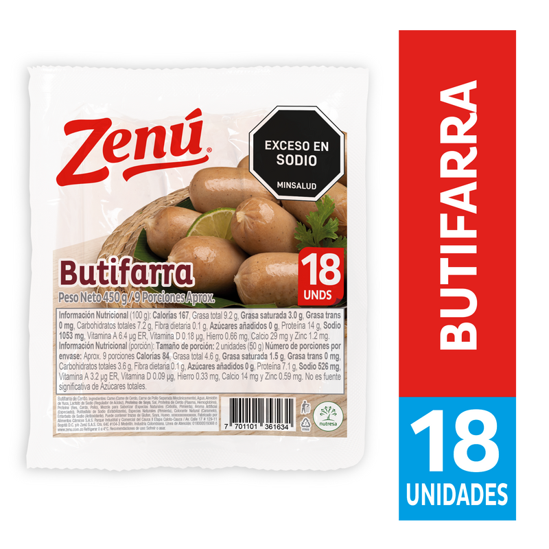 BUTIFARRA ZENÚ 18U 450G