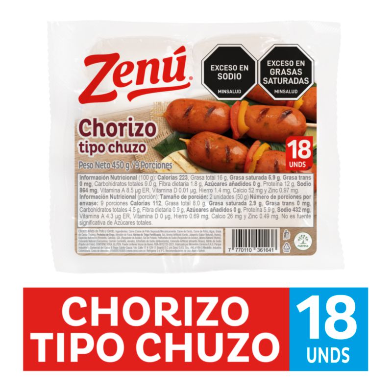 CHORIZO TIPO CHUZO ZENU 450G
