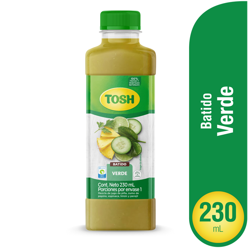 BEBIDA RTD TOSH 230ML VERDE BOTELLA