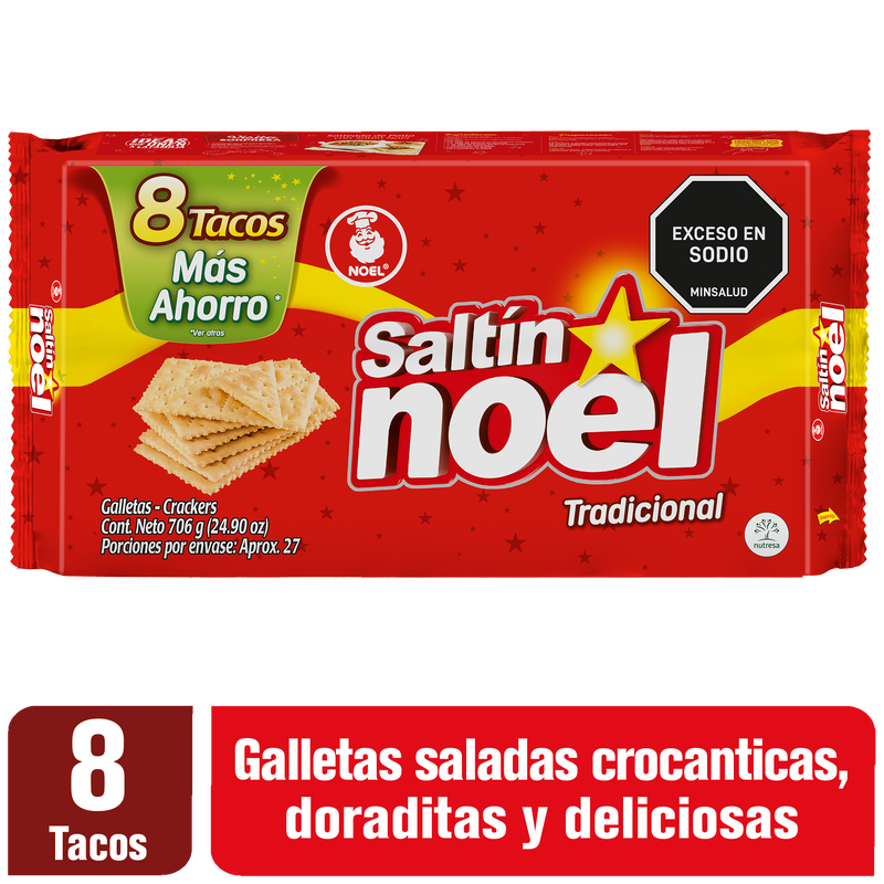 GALLETA SALTIN NOEL 706G 8 TACOS
