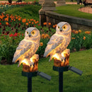 2 Luces Solares de Búho, Farol Solar para Jardín con Estaca, Temática Animal, Control Encendido/Apagado, Pilas de Níquel, Decoración para Césped y Patio