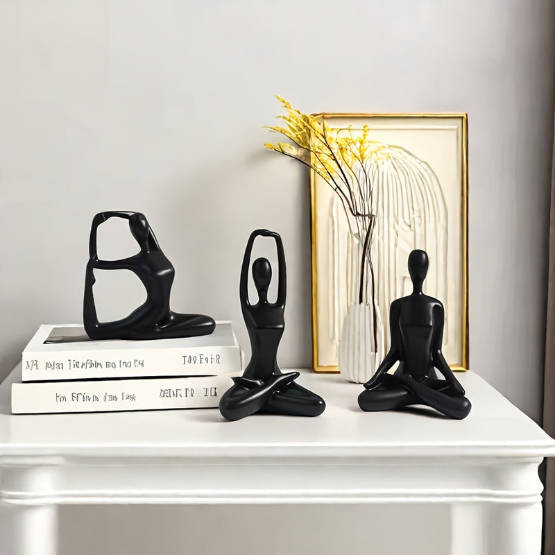 Decoración de Tres Piezas de Figura de Danza de Yoga para Dormitorio, Sala de Estar y Estudio, Hermosa Decoración Chen