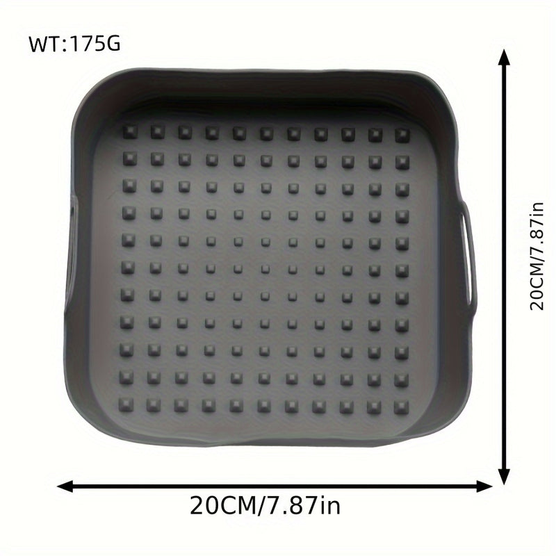 Alfombrilla de Silicona Reutilizable para Freidora de Aire Cuadrada - Forro para Cocinar Saludable, Perfecto para Aperitivos y Postres, Accesorio de Cocina Fácil de Limpiar