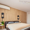 Juego de 2 lámparas de pared estilo granja con pantalla metálica, ideal para dormitorios y estudios (bombillas no incluidas)