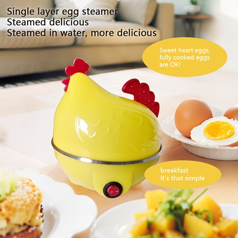 Un pequeño cocedor de huevos multifuncional para el hogar, máquina de desayuno y vaporera | Puede cocer hasta 7 huevos a la vez en forma de gallina | Apagado automático, cocina huevos, maíz y panecillos | Un regalo de Navidad