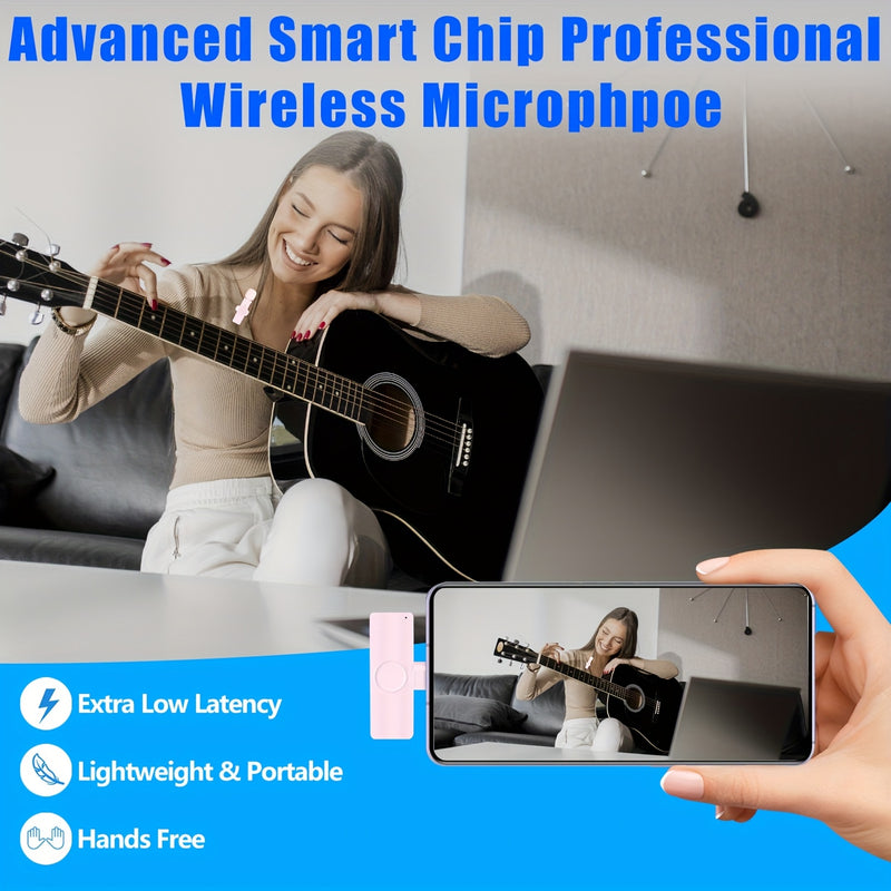 Microfono Omnidireccional sin varillas para Smartphones y Portátiles - USB-C, Plug & Play, Baja Latencia, Reducción de Ruido, Diseño Compacto con Clip para Entrevistas, Podcasting y Streaming | Equipo Versátil para Audio