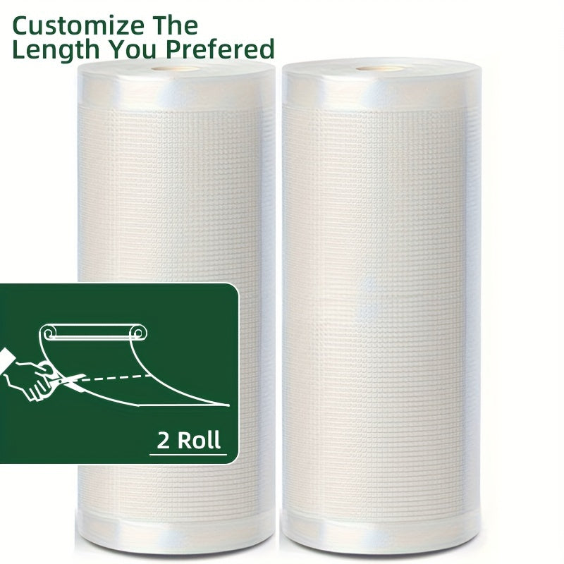 2 rollos de envoltura de sellado al vacío sin BPA - Material PE+PA, desechable, ideal para Sous Vide, almacenamiento en congelador y conservación de la frescura, adecuado para uso doméstico y profesional en la cocina