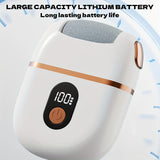 Masajeador eléctrico de pies recargable con pantalla digital - Incluye 3 cabezas de repuesto, carga USB, diseño portátil para un cuidado suave de los pies y pedicura.