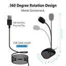 Micrófono USB para computadora, micrófono de PC con botón giratorio para ajuste de volumen y botón de silencio, micrófono omnidireccional Plug and Play para computadora, portátil, escritorio y portátil.