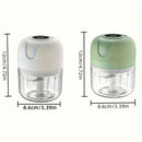 Mini triturador eléctrico portátil, cuchillas de acero inoxidable recargables por USB, capacidad grande de 250 ml, diseño de separación húmeda y seca, perfecto para machacar ajo, carne picada, pimientos, frutas y verduras, ayudante esencial de cocina.