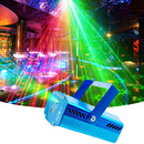 Luz láser doble con concha azul cielo estrellado 07, luz disco, luz para escenario, luz láser trampet, portátil, ideal para presentaciones en vivo, reuniones familiares, fiestas, bodas, bares, KTV, luces para ambiente festivo