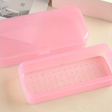 Caja de almacenamiento de desinfección grande para reparar herramientas de uñas, una caja de limpieza de plástico móvil con filtro, para herramientas de limpieza, para cajas de almacenamiento de plástico de uñas, sin herramientas incluidas, solo caja