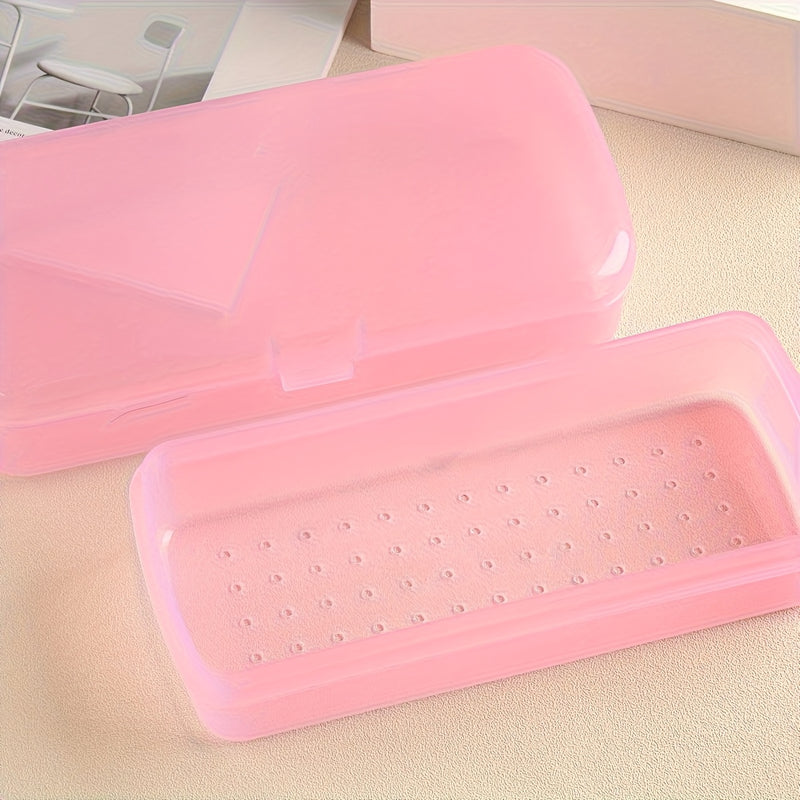 Caja de almacenamiento de desinfección grande para reparar herramientas de uñas, una caja de limpieza de plástico móvil con filtro, para herramientas de limpieza, para cajas de almacenamiento de plástico de uñas, sin herramientas incluidas, solo caja