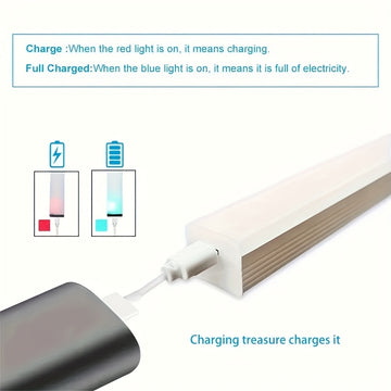 Barra de luces LED inteligente con sensor de movimiento, inalámbrica, recargable, magnética, montaje sin taladro para pared, hogar, auto, clóset, gabinete, dormitorio - brillo ajustable, carga USB, batería de litio, decoración del hogar | Iluminación mod