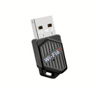 Adaptador sin varillas WiFi 6 Dual-Band 900Mbps (2.4Ghz/5.8Ghz), WiFi 6/802.11ax, Plug and Play para Windows 7/8/10/11, Tarjeta de Red Inalámbrica Rápida para Laptop y PC, Diseño Moderno, Sin Controladores Necesarios, Alimentado por USB