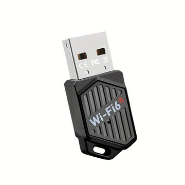 Adaptador sin varillas WiFi 6 Dual-Band 900Mbps (2.4Ghz/5.8Ghz), WiFi 6/802.11ax, Plug and Play para Windows 7/8/10/11, Tarjeta de Red Inalámbrica Rápida para Laptop y PC, Diseño Moderno, Sin Controladores Necesarios, Alimentado por USB