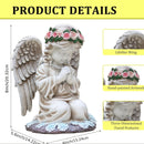Estatuilla de ángel de resina con energía solar, figura coleccionable de temática cartoon, decoración versátil para interior y exterior, con batería incorporada, ideal para Navidad, Halloween, San Valentín y Día de la Madre