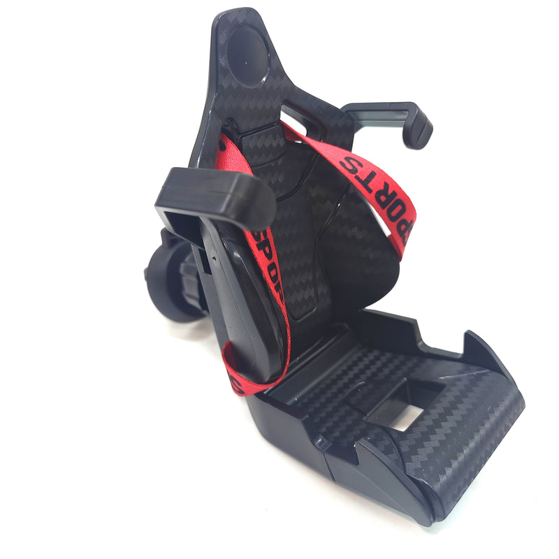 Soporte para Teléfono de Coche de Fibra de Carbono - Agarre Ajustable para Rejilla de Aire con Detalles Rojos, Material ABS Negro, Compatible con la Mayoría de Vehículos, Soporte para Rejilla de Aire | Diseño Moderno | Material ABS Duradero, Porta Teléfo