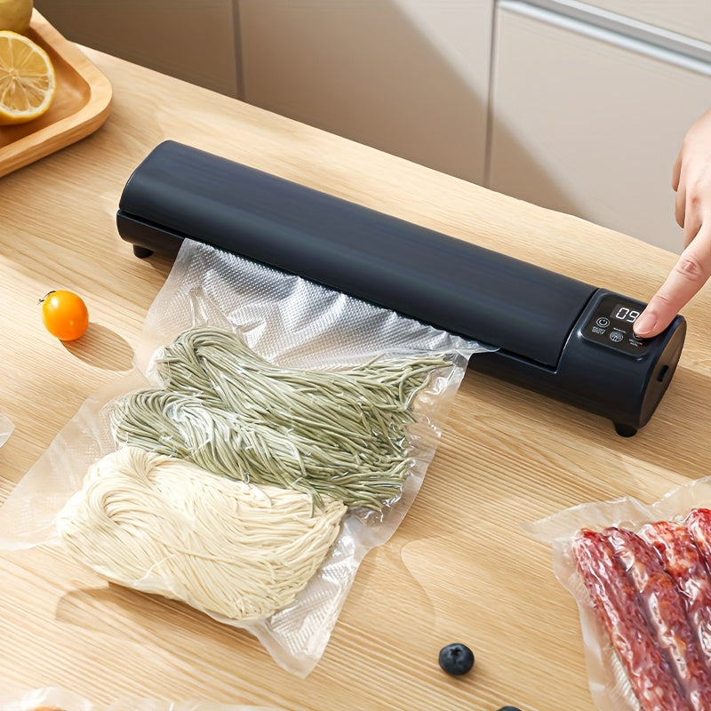 Máquina de sellado hermético portátil compacta - Recargable por USB, sellado inalámbrico para frescura, doble succión para alimentos inflables y húmedos/secos, fácil de usar para cocina y pícnic al aire libre, multi-función con gran capacidad, máquina de