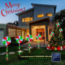 1 Juego, 5 en 1 Energía Solar, Luces de Tierra de Caramelo de Viento Rojo y Verde para Navidad, Perfectas para Decoraciones Navideñas al Aire Libre, Patios, Jardines, Aceras y Decoraciones de Césped!