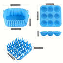 3 Piezas de Revestimientos Reutilizables para Freidora de Aire WHZWYK - Resistentes al Calor, Fáciles de Limpiar y Seguros para Alimentos, Accesorios Antiadherentes para Cestas de 6-8QT, Herramientas Flexibles para Cocina Saludable, Material Termoresiste