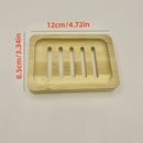 Jabonera de Bambú de Alta Calidad con Bandeja de Drenaje Automático - Soporte de Jabón de Madera Rectangular para Ducha, Baño y Cocina - Color Natural