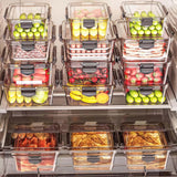 6pcs Cajas de Conservación de Alimentos para Refrigerador, Adecuadas para Nevera, Cocina, Sala de Estar, etc. Gran Capacidad con Sello Transparente Doble Hebilla Fácil de Ver, Ligero y de Alta Calidad