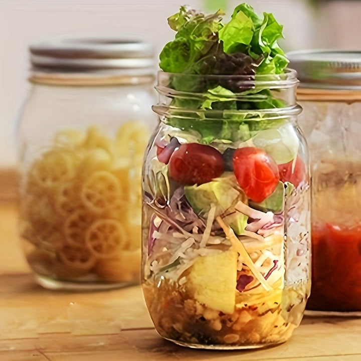 250/500/730ml/1000ml 2 Piezas Tarros de Vidrio con Tapas Redondas Reutilizables, Recipientes Portátiles Transparentes para Enlatar, Fermentar, Conservar Frutas, Avena Nocturna, Mermelada y Snacks, Accesorios y Contenedores de Cocina