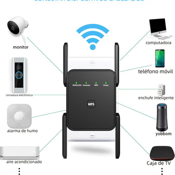 Extensor/Repetidor WiFi más nuevo de 2024, cubre hasta 9860 pies cuadrados y 60 dispositivos, amplificador de Internet con puerto Ethernet, configuración rápida, amplificador de señal inalámbrica para el hogar