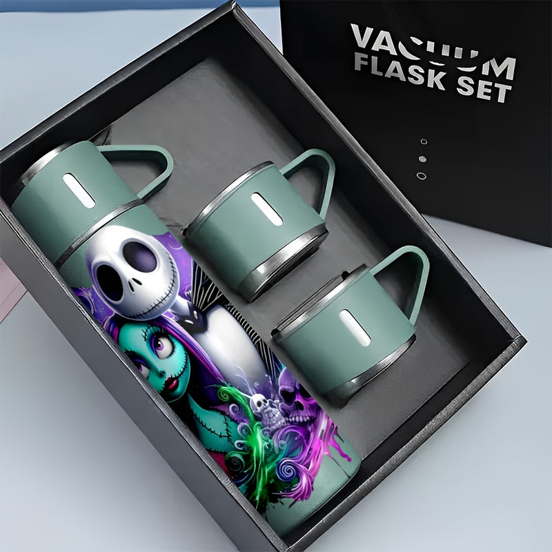 Juego de TAZAS AISLADAS DE ACERO INOXIDABLE de 17 oz Disney La Noche del Terror Antes de Navidad - A prueba de fugas, sudor y salpicaduras, termo para bebidas frías y calientes, ideal para exteriores, escuela y oficina. LHB03211