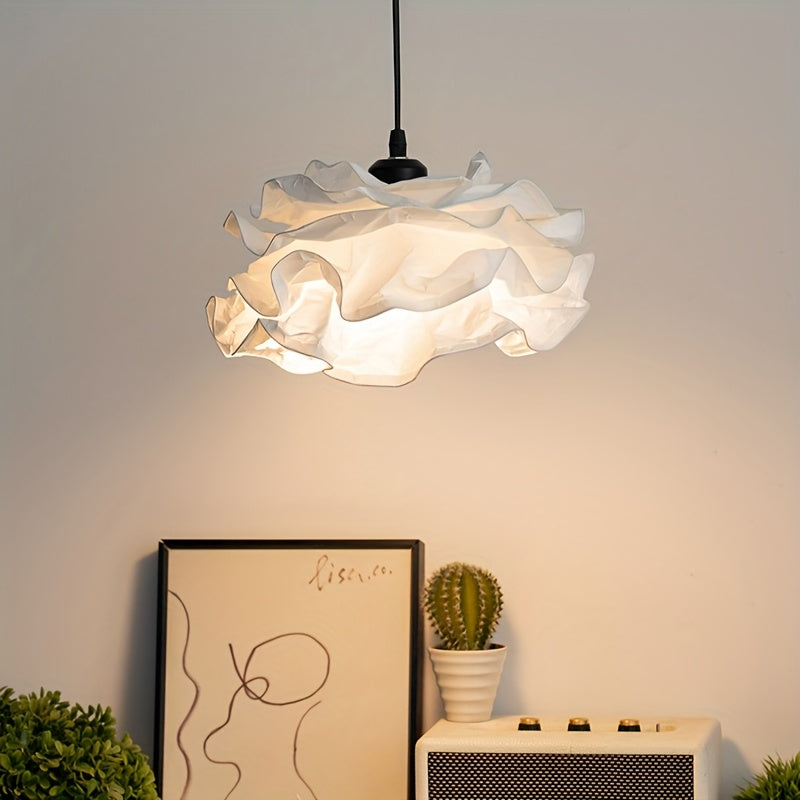 Lámpara de techo con forma de nube de origami moderno - Diseño floral de papel blanco elegante, fácil de instalar, no requiere electricidad, regalo perfecto para decoración del hogar, estilo y creatividad.