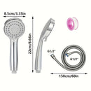 1pc Cabezal de Ducha Ajustable de 3 Modos con Supercompresión de Baja Presión y Manguera de Acero Inoxidable, Material ABS de Alta Calidad, Cabezal de Ducha Ahorrador de Agua para Presión de Agua Baja, Boquilla de Ducha Redonda Plateada