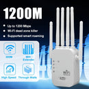 Amplificador de señal WiFi, compatible con WIFI6, con puerto Ethernet, 6 antenas 360°, cobertura de hasta 11000 pies cuadrados, adecuado para más de 35 dispositivos, repetidor de WiFi para el hogar, configuración de un solo clic.