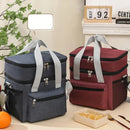 Bolsa de almuerzo aislada grande, de doble capa, impermeable y reutilizable, adecuada para pícnic, viajes, oficina. Diseño multi-funcional para llevar al hombro o de mano, regreso a la escuela.