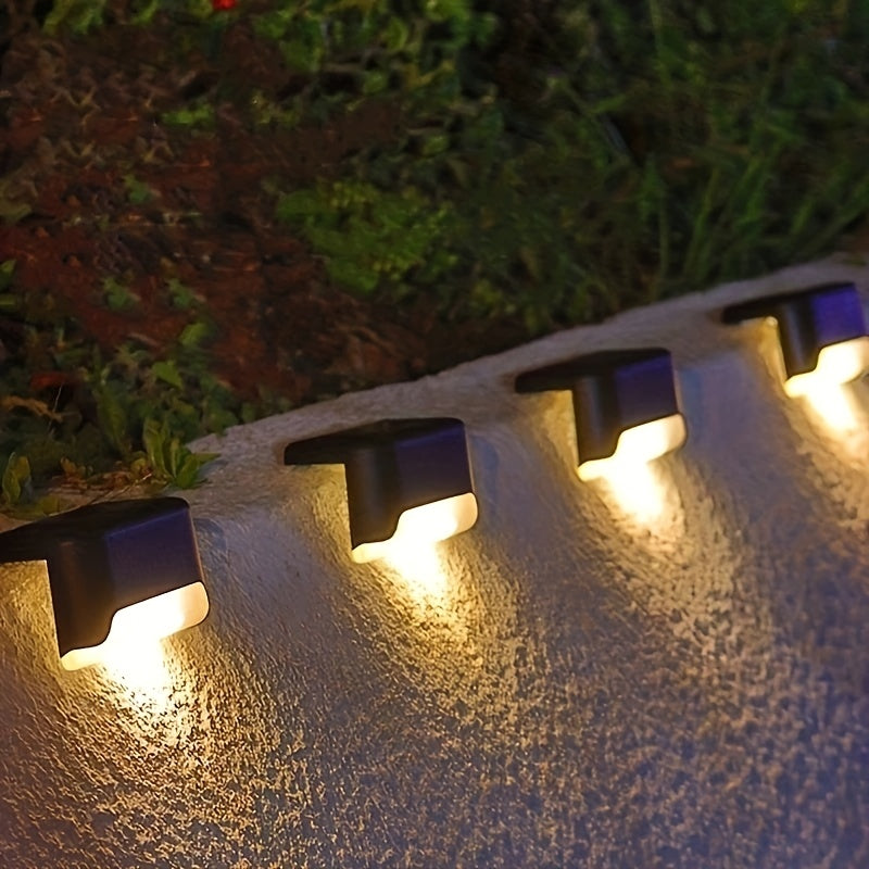 Paquete de 16 Luces Solares para Exteriores, Iluminación LED para Escaleras, Decoración de Balcón, Vallas y Jardines, Caminos de Villa y Paredes