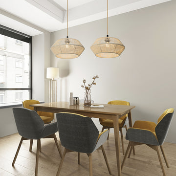 Pantalla de lámpara tejida a mano con cuerda de papel para el ambiente del comedor del balcón, iluminación creativa para casas de huéspedes y hoteles de alta gama.
