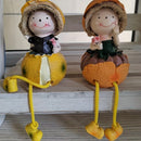 2 piezas de Muñecas de Frutas Caprichosas - Naranja y Limón Adorables Decoración de Escritorio con Sombreros de Paja y Vestidos, Perfectas para Pascua, Habitación, Jardín o Balcón, Accesorio Festivo para el Hogar | Diseño Juguetón | Resina Duradera