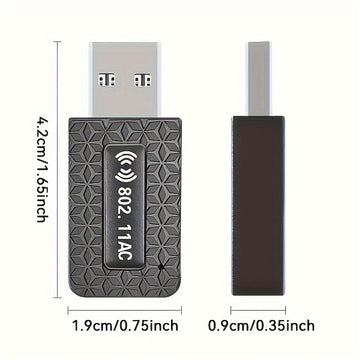 Adaptador WiFi Router para escritorio con 1300Mbps, doble banda 2.4GHz y 5.8GHz, antena de alta ganancia, modo USB, compatible con Windows 7/8/8.1/10/11, batería de botón no recargable, no incluye batería, router para hogar y oficina.
