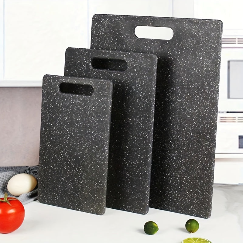 Juego de 3 Tablas de Cortar de Imitación de Mármol para Cocina - PP Duradero, Perfecto para Frutas, Verduras y Carne - Mango de Fácil Agarre - Accesorios Esenciales para Cocinar, Juego de Tablas de Cortar, Suministros de Cocina