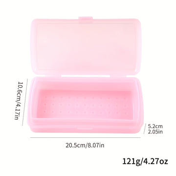 Caixa de Desinfección Profesional para Salón de Uñas - Organizador de Doble Capa con Tapa Transparente, Construcción en Plástico Resistente, Azul Pastel/Rosa - Estación Portátil de Sanitización para Salones de Manicura y Pedicura, Spa o Hogar - Diseño Fá