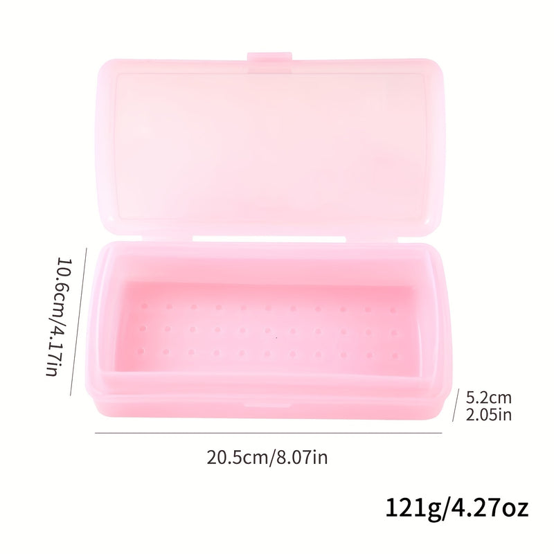 Caixa de Desinfección Profesional para Salón de Uñas - Organizador de Doble Capa con Tapa Transparente, Construcción en Plástico Resistente, Azul Pastel/Rosa - Estación Portátil de Sanitización para Salones de Manicura y Pedicura, Spa o Hogar - Diseño Fá