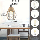 3.51 metros Lámpara Colgante Industrial con Interruptor de Encendido/Apagado - Luz para Isla de Cocina, Dormitorio y Sala de Estar